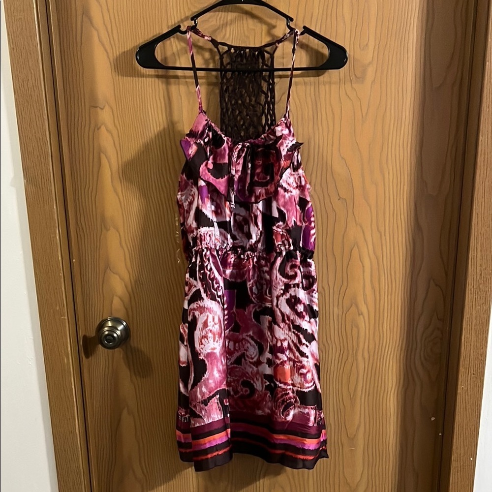 Xhilaration Women's Colorful Woven Back Summer Dress Medium